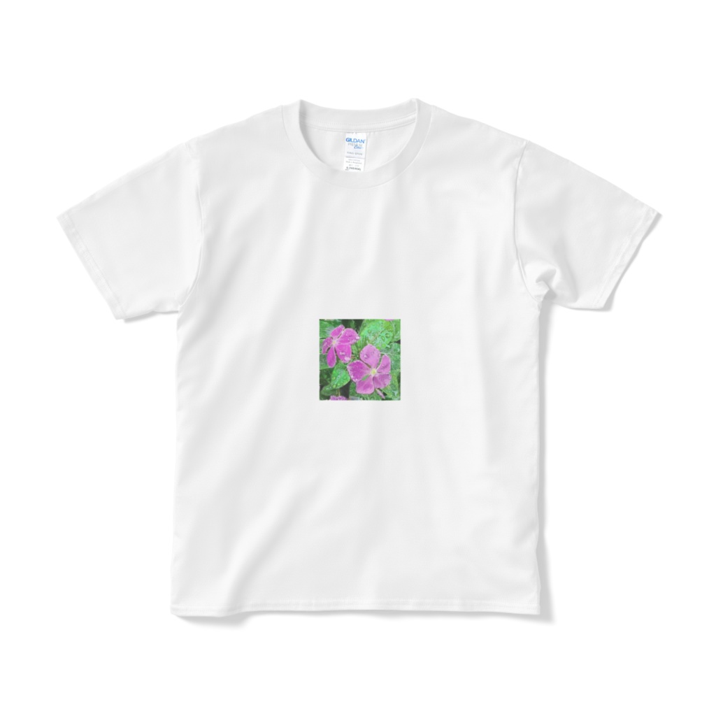 ニチニチソウのtシャツ―白