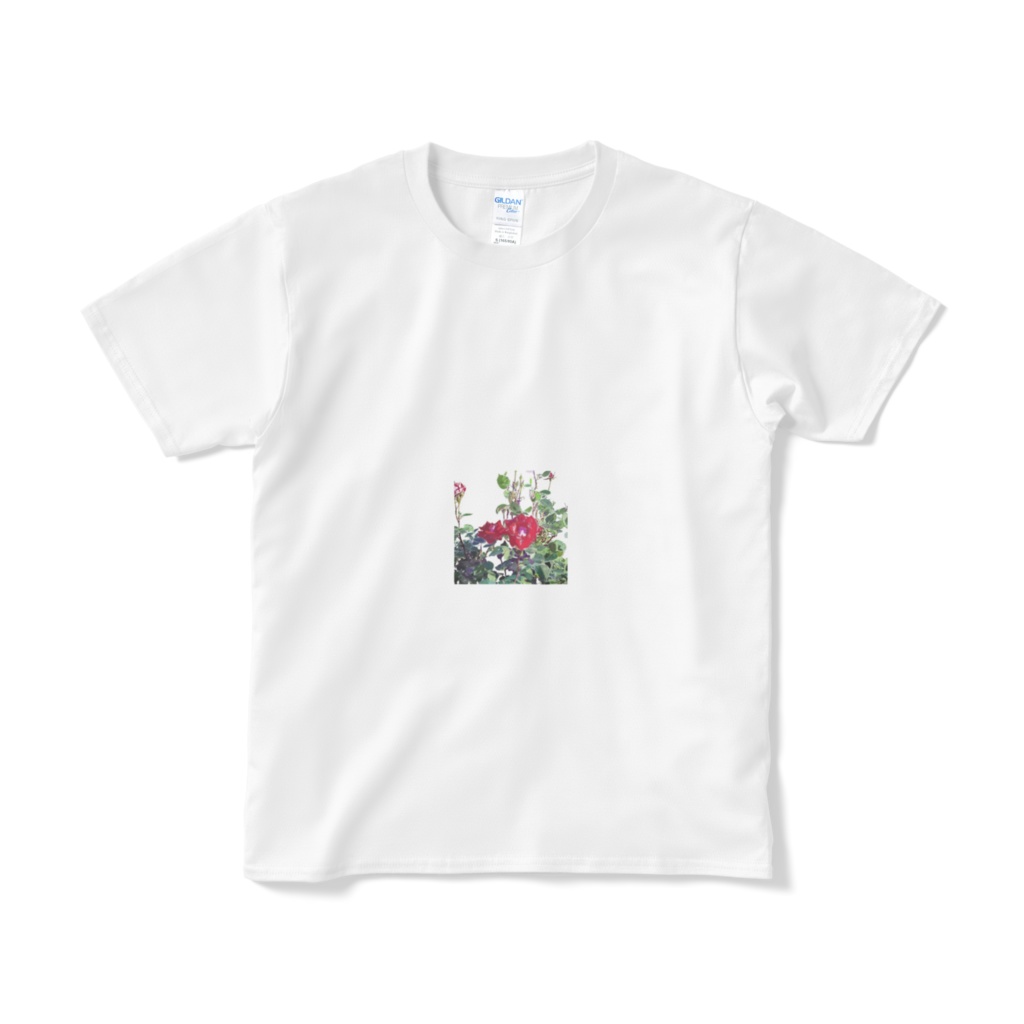 バラのtシャツ―白