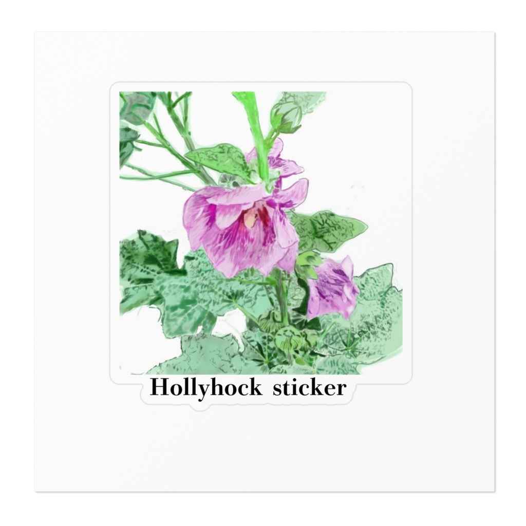 タチアオイ(立葵)のステッカー