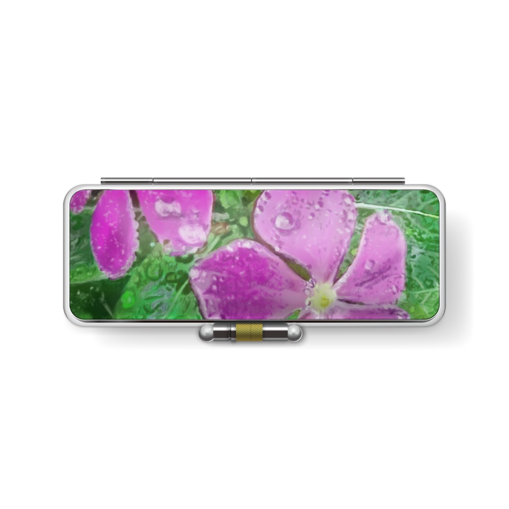 タチアオイとニチニチソウの印鑑ケース