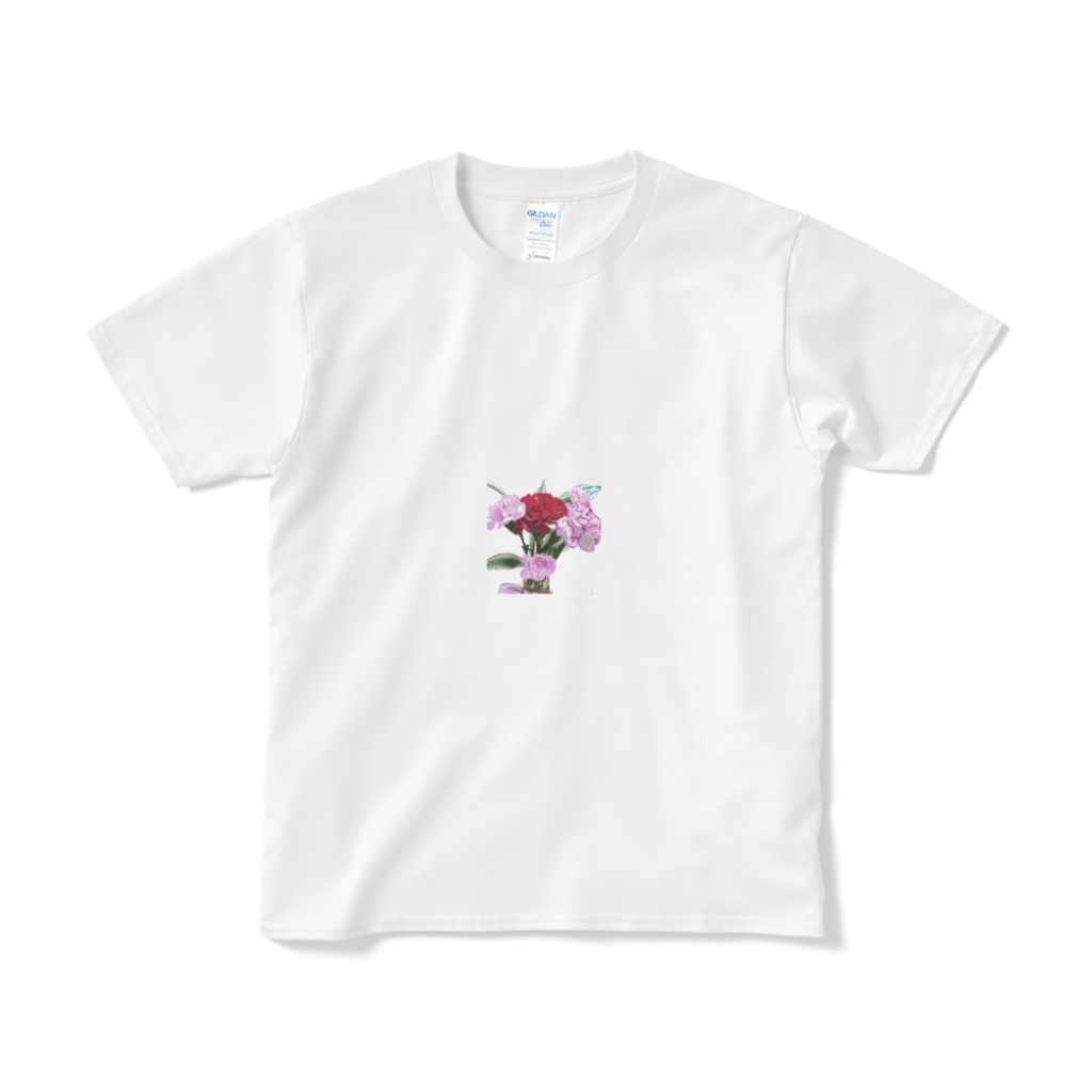 5本のバラのTシャツ（短納期）