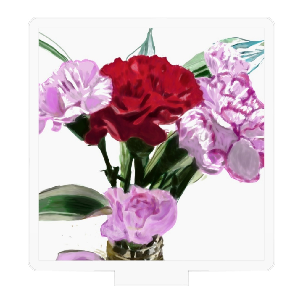 5本のバラのアクリルフィギュア