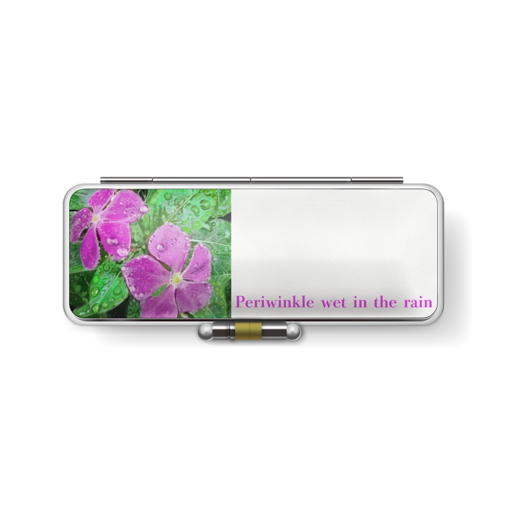 バラとニチニチソウの印鑑ケース