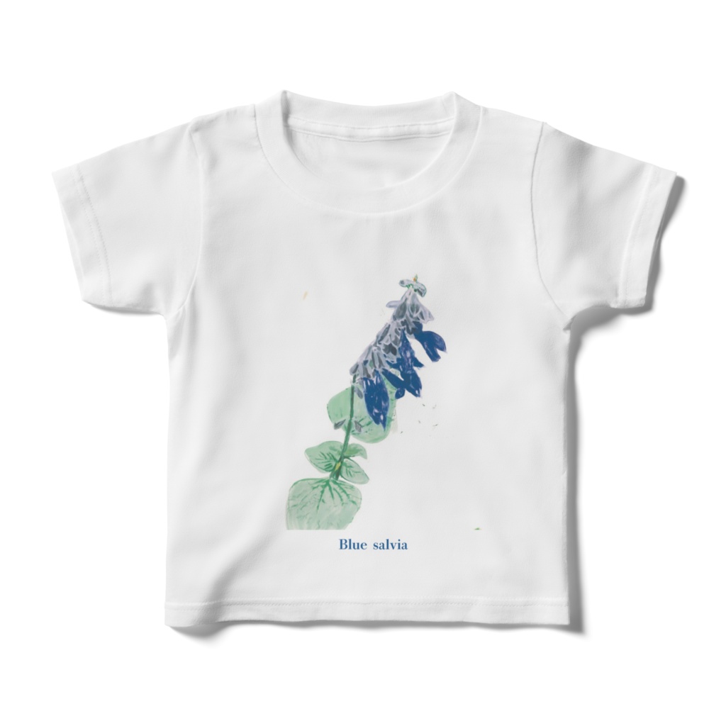 青いサルビアのキッズTシャツ - 100cm 