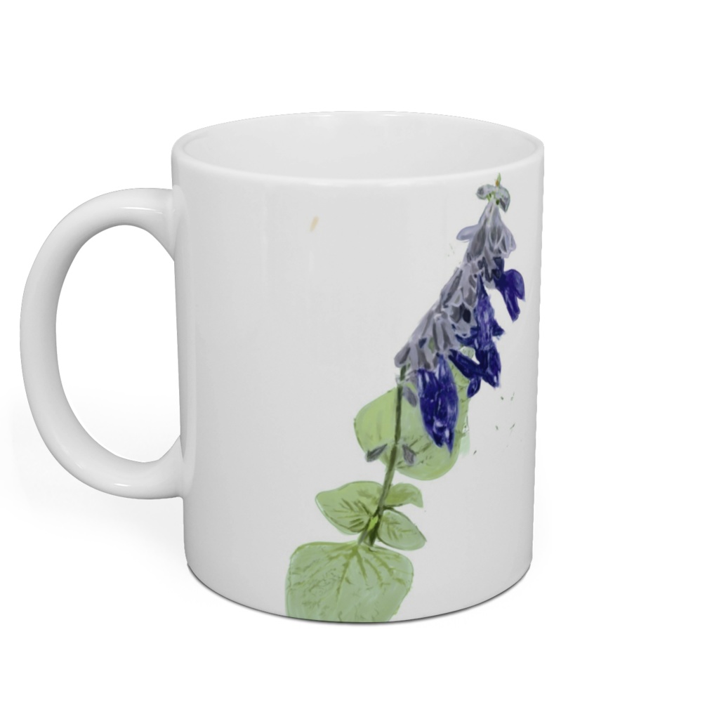 青いサルビアのマグカップ