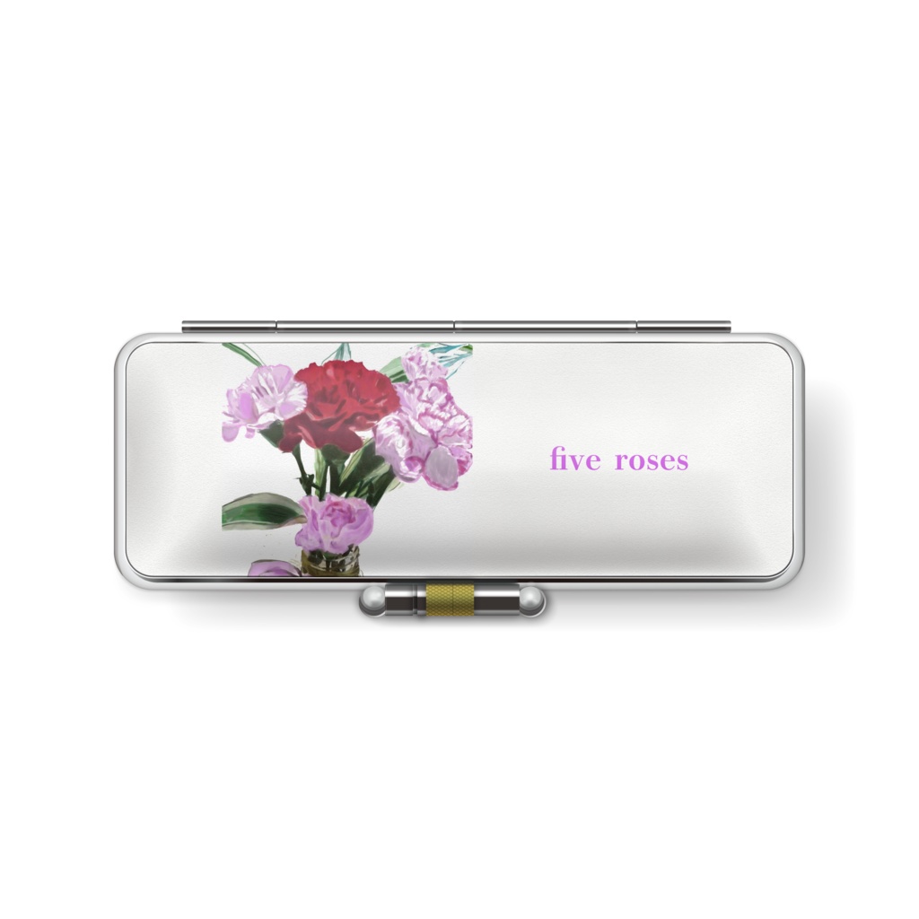 バラとサルビアの印鑑ケース