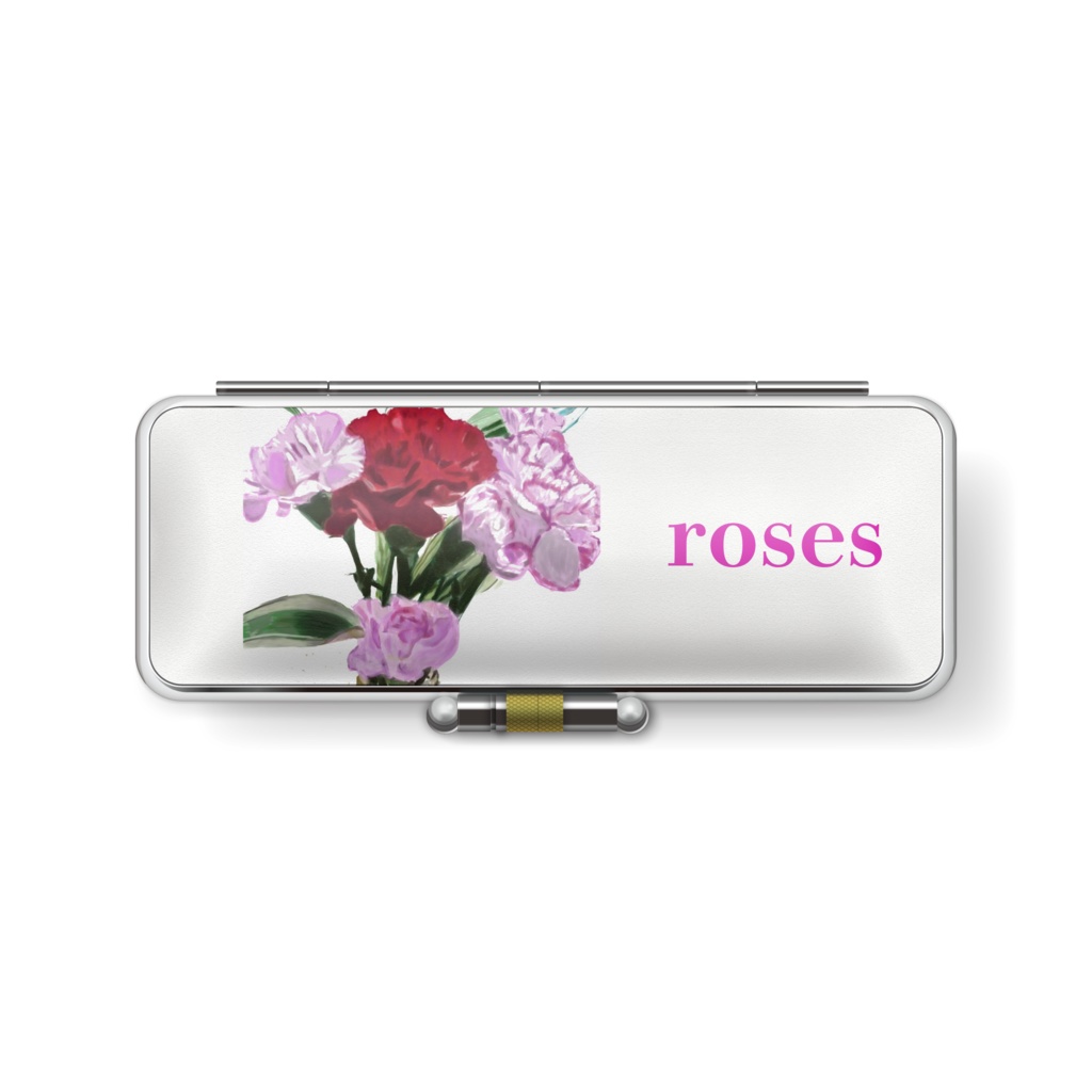 ヤブランとバラの印鑑ケース