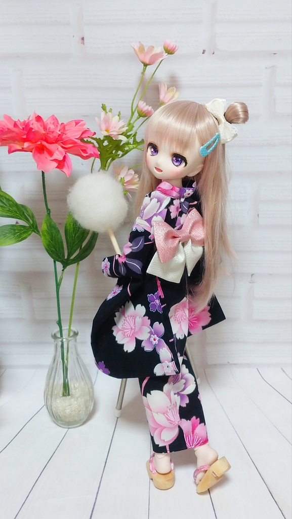 ◆販売終了◆【同梱不可】夏祭り浴衣セット*夜桜(MDD)