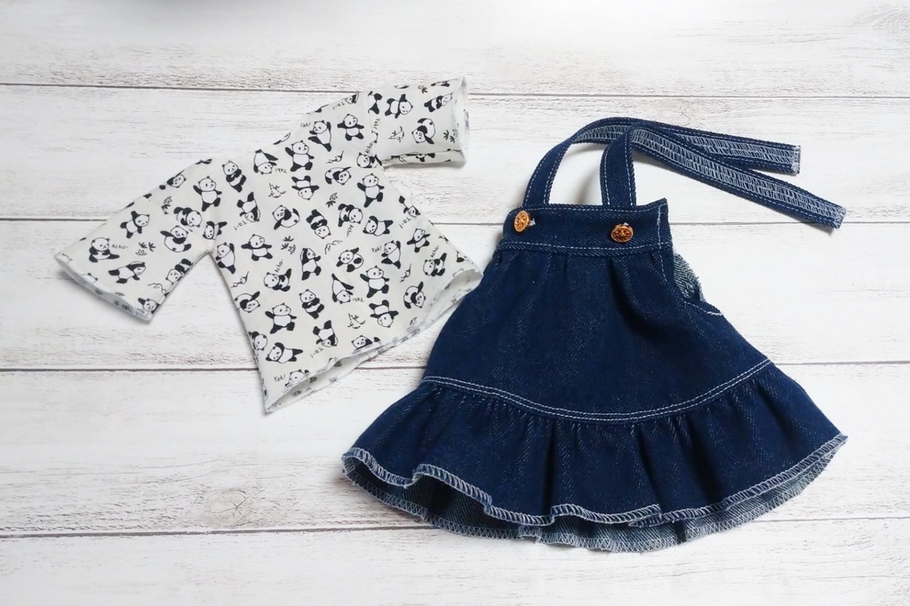 デニムサロペットスカート*ぱんだ(MDD)