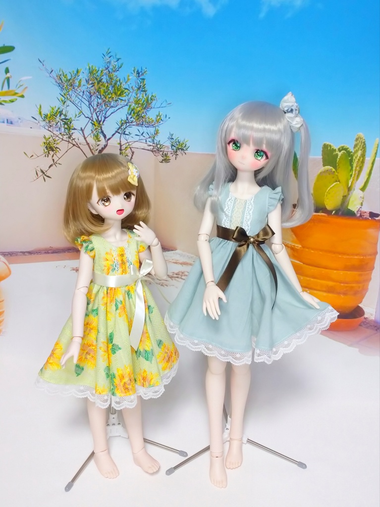 肩フリルのフレアワンピース(MDD/DDP)