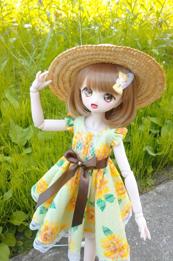 肩フリルのフレアワンピース(MDD/DDP)