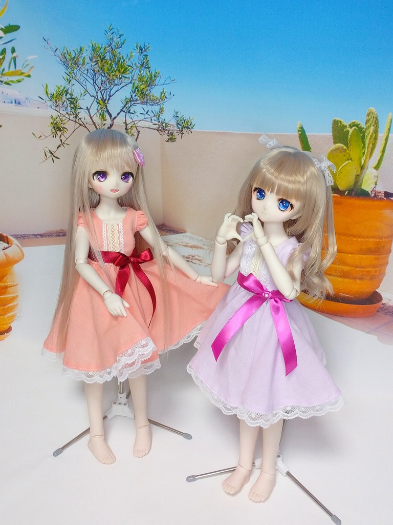 肩フリルのフレアワンピース(MDD/DDP)