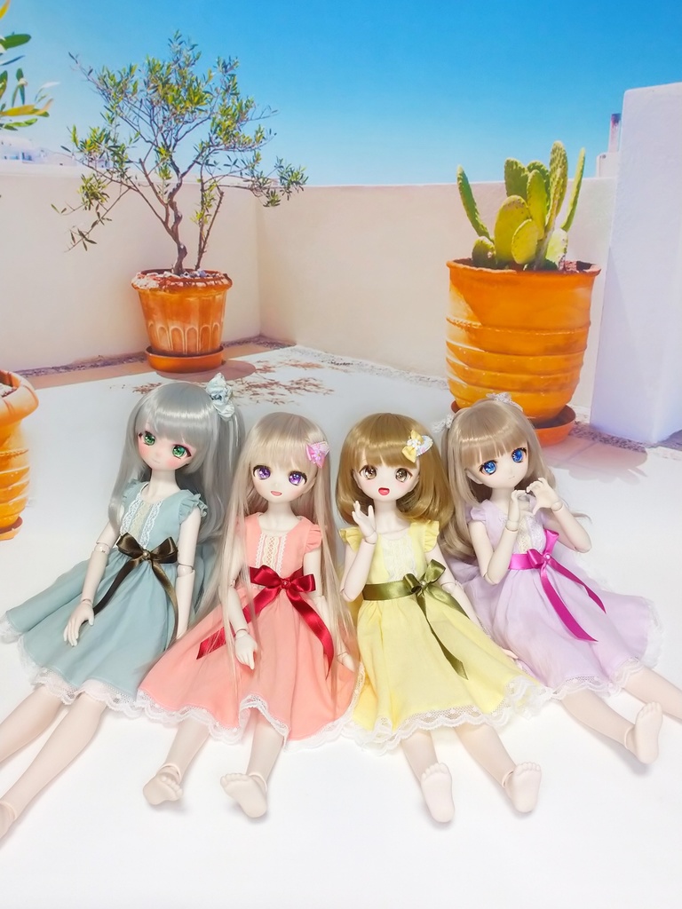 肩フリルのフレアワンピース(MDD/DDP)