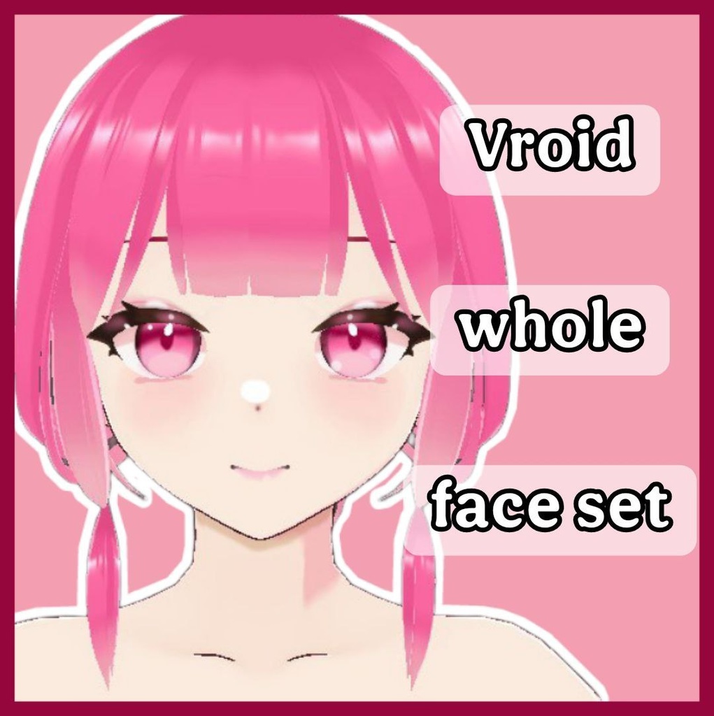 Blush Babe VRoid Full Face Set ✦ Custom Eyes, Skin, Brows & More (No Hair) ブラッシュベイブ フルフェイスセット ✦ カスタム目・肌・眉など一式(髪なし)