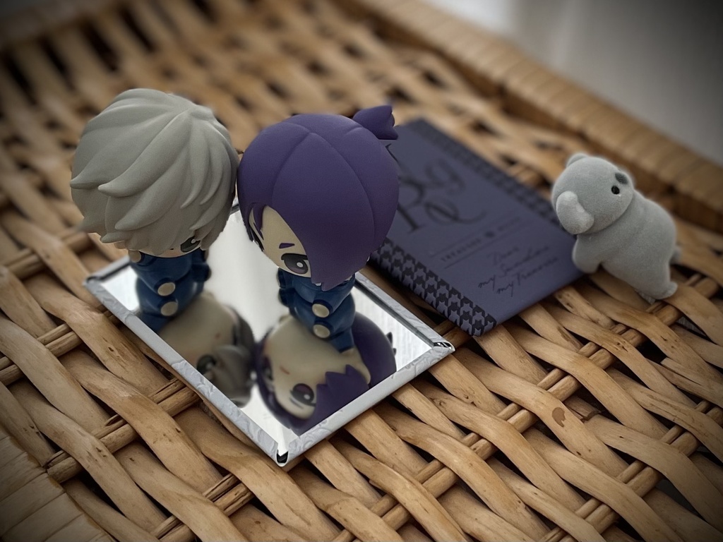 【凪玲】長方形缶ミラー|White|Purple