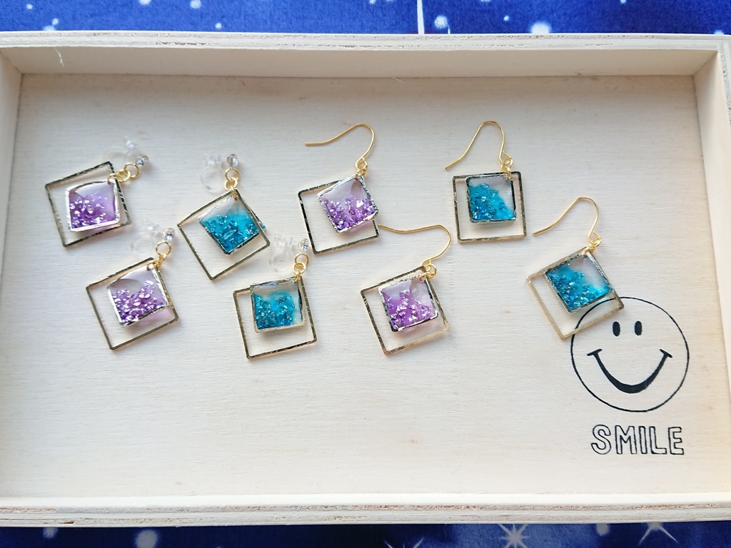 赤井、降谷、快斗、新一イメージダイヤ型ピアスイヤリング