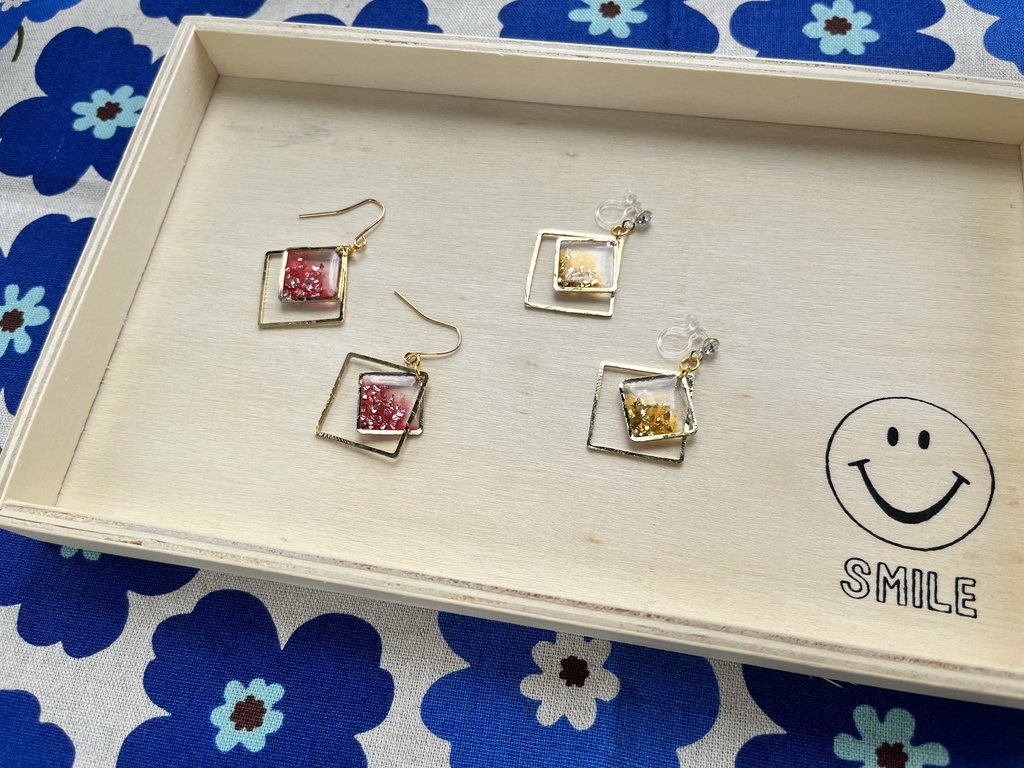 赤井、降谷、快斗、新一イメージダイヤ型ピアスイヤリング