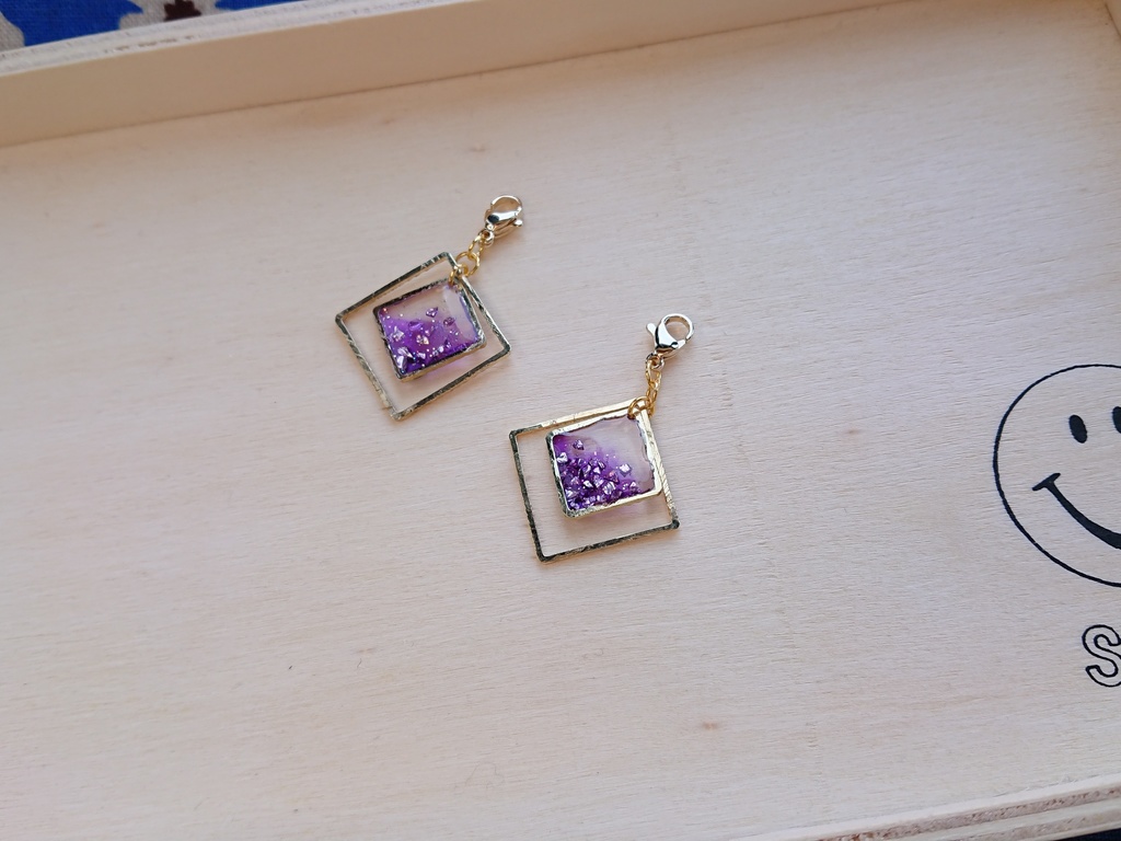 赤井、降谷、快斗、新一イメージダイヤ型ピアスイヤリング