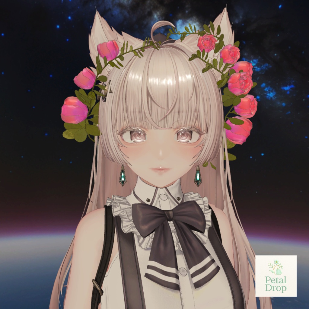 マリシア対応【夢花(ゆめはな)】VRChat / 花の髪飾り (3D)(全10色)