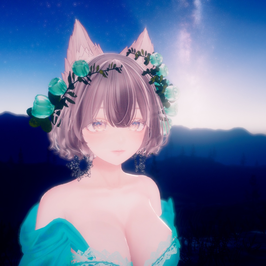 マリシア対応【夢花(ゆめはな)】VRChat / 花の髪飾り (3D)(全10色)