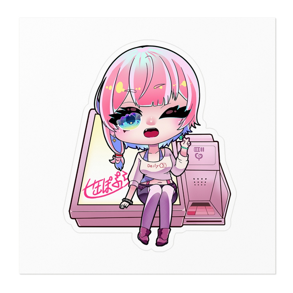 七缶ぽぷら2周年ステッカー2