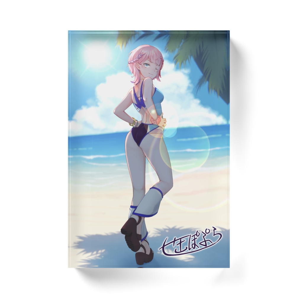 七缶ぽぷらアクリルブロック(水着ver)