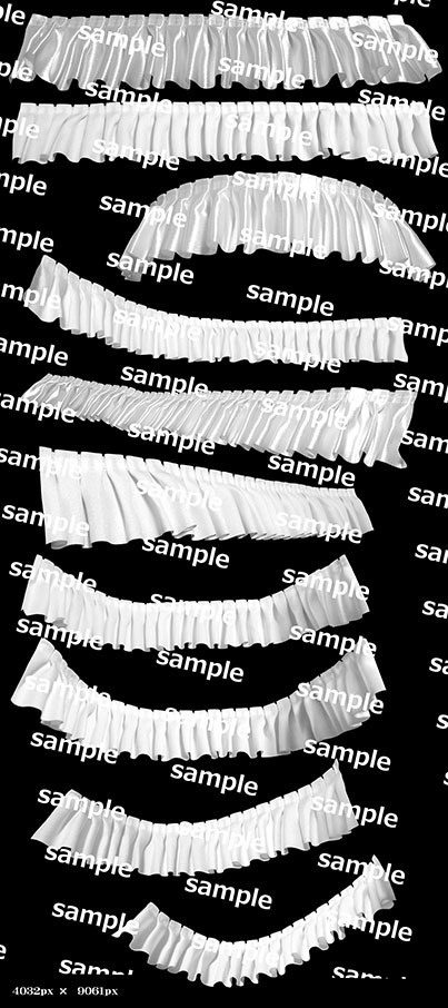 フリルPNG画像素材集【アオリ・俯瞰対応】