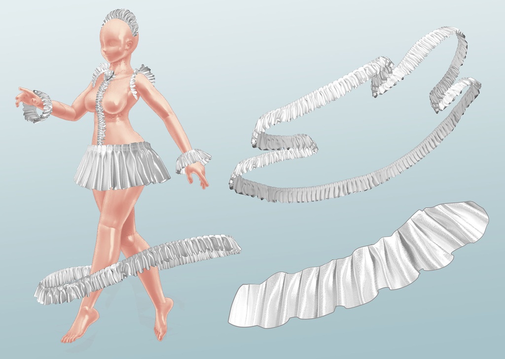 フリルPNG画像素材集【アオリ・俯瞰対応】