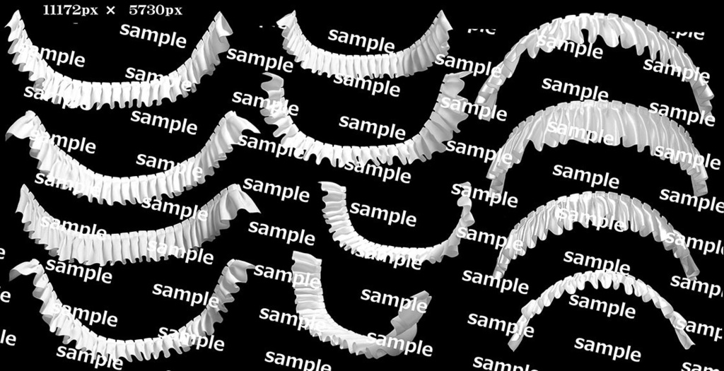 フリルPNG画像素材集【アオリ・俯瞰対応】