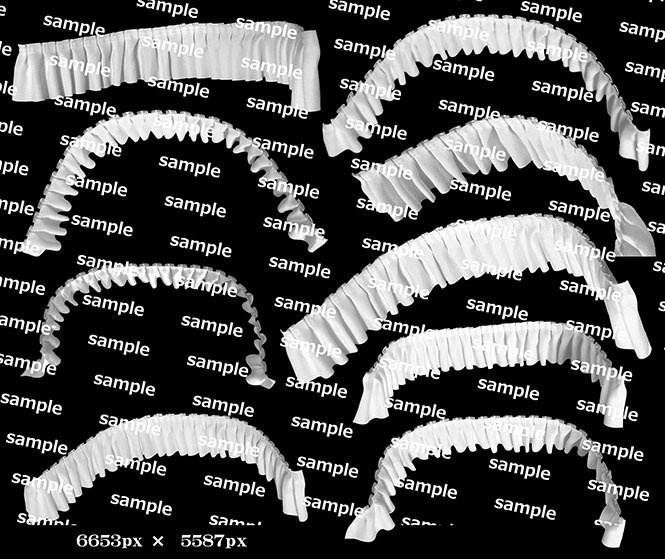 フリルPNG画像素材集【アオリ・俯瞰対応】