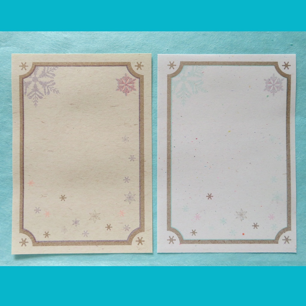 小さな便箋 雪花