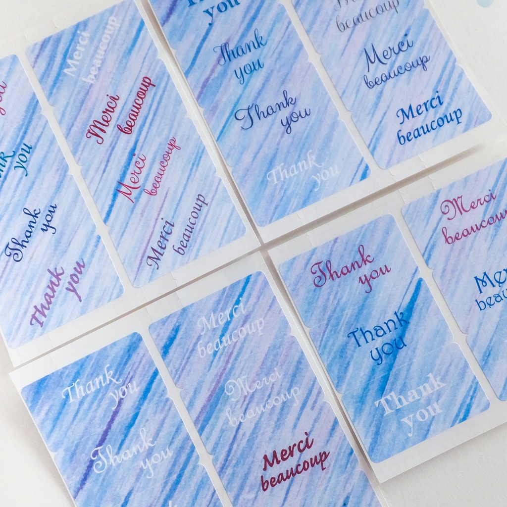 水彩画のサンキューシール