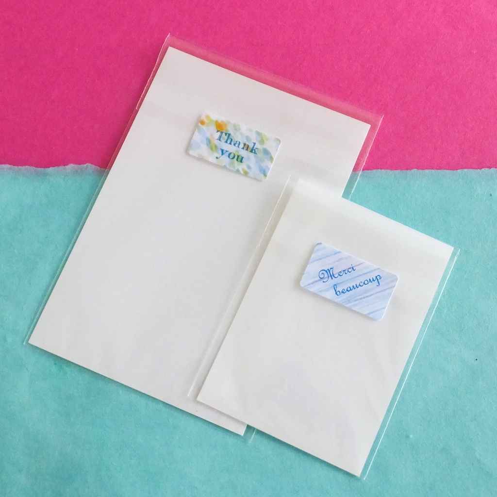 水彩画のサンキューシール