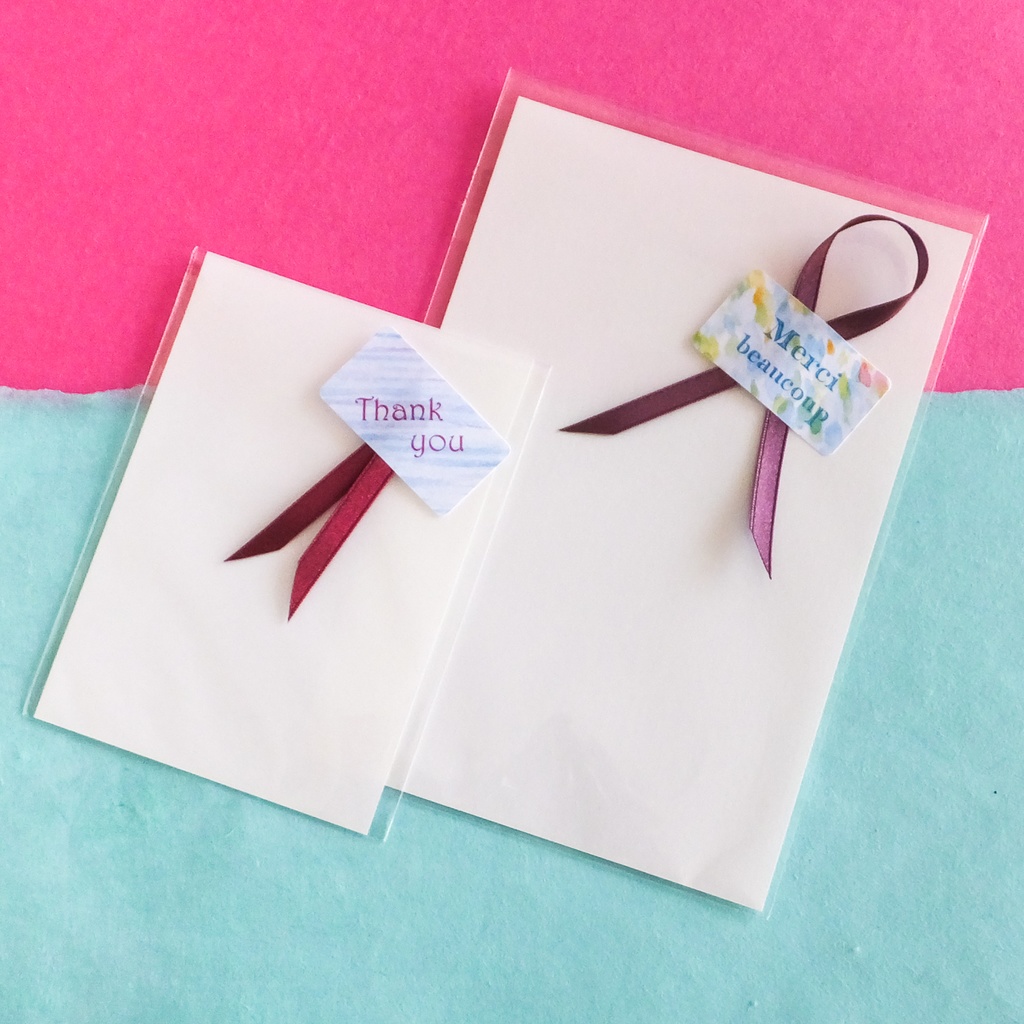 水彩画のサンキューシール