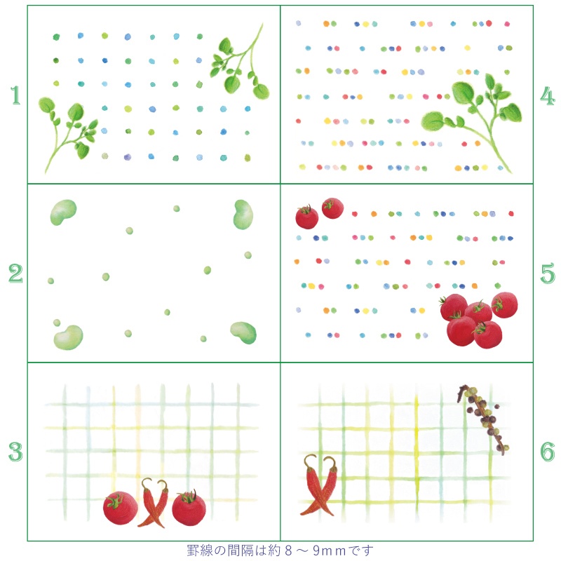 野菜とハーブ・スパイスのメッセージカード