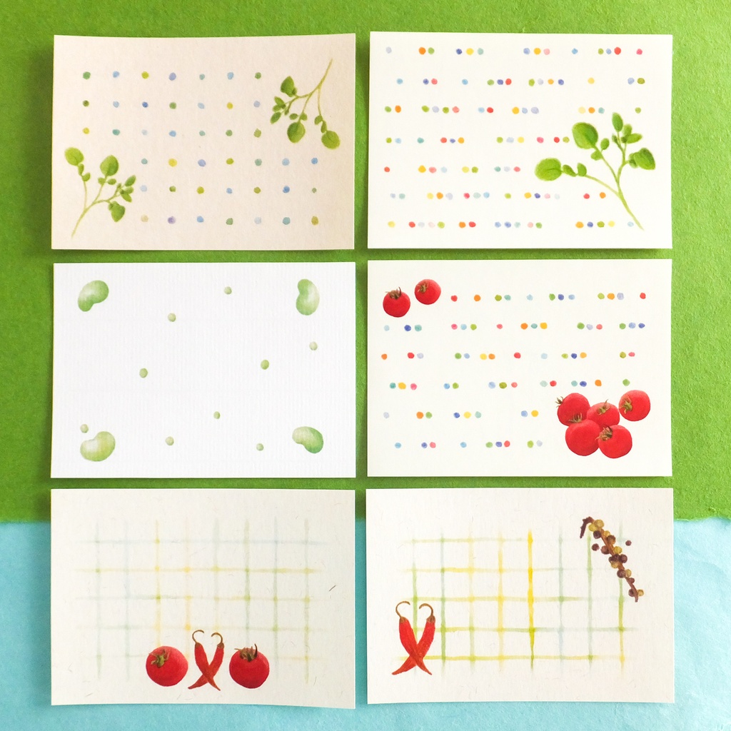 野菜とハーブ・スパイスのメッセージカード