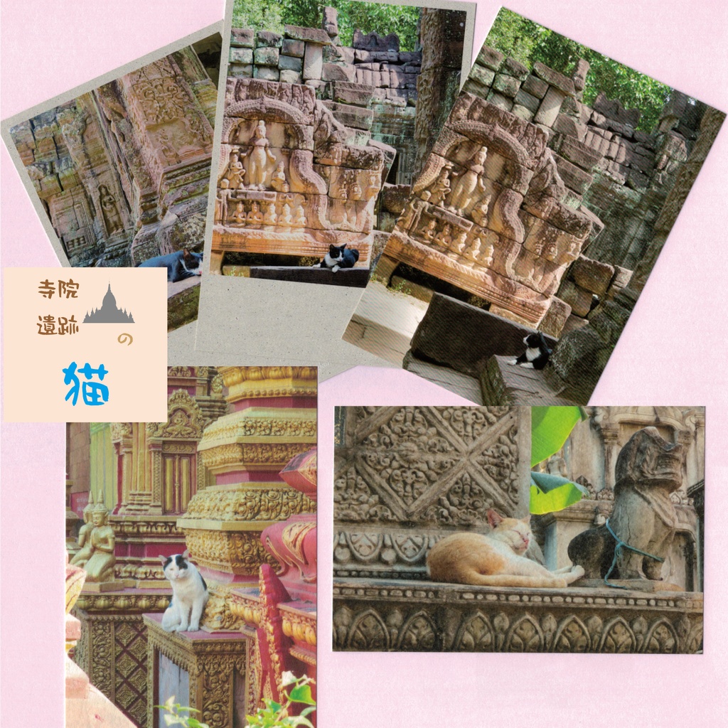 寺院・遺跡の猫 ポストカード