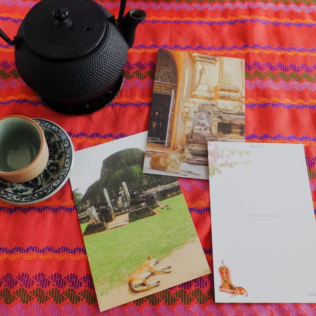 寺院・遺跡の犬 ポストカード