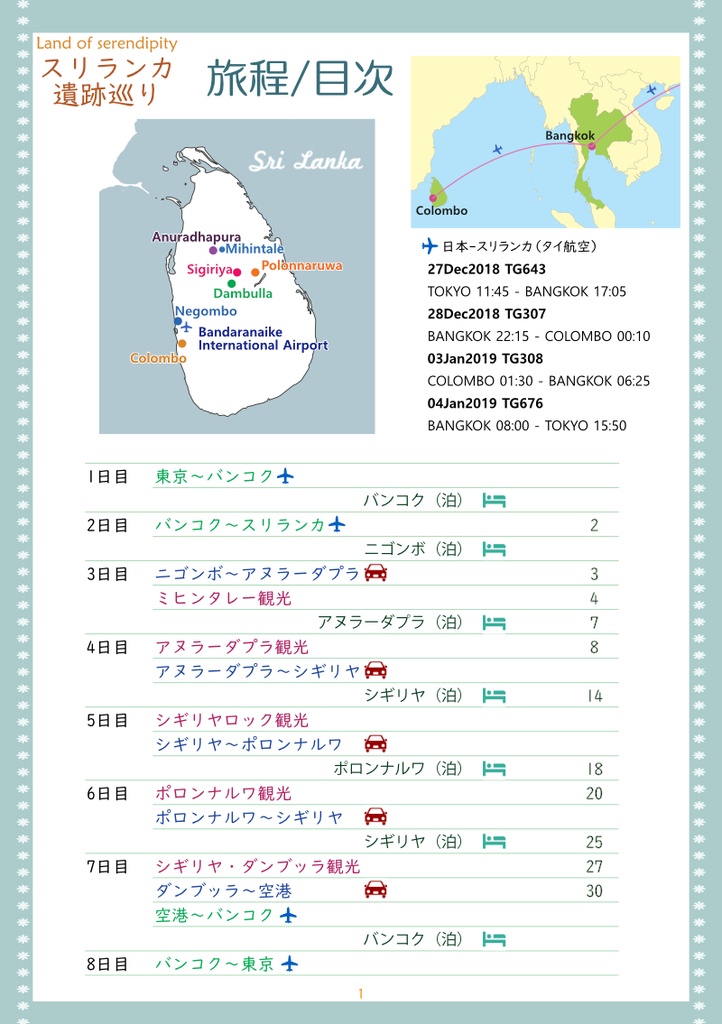 スリランカ遺跡巡り Land of serendipity