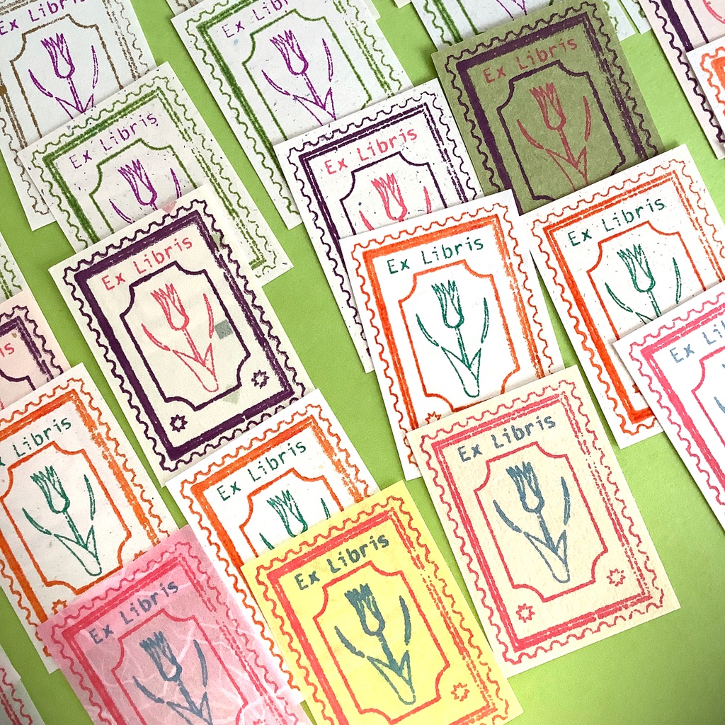 蔵書票-2-ラーレ(2色刷り)