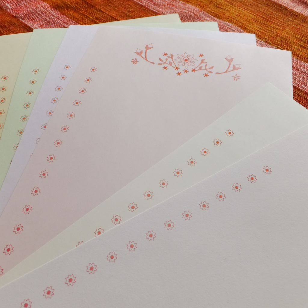 *南国の花*グラデーションカラー便箋