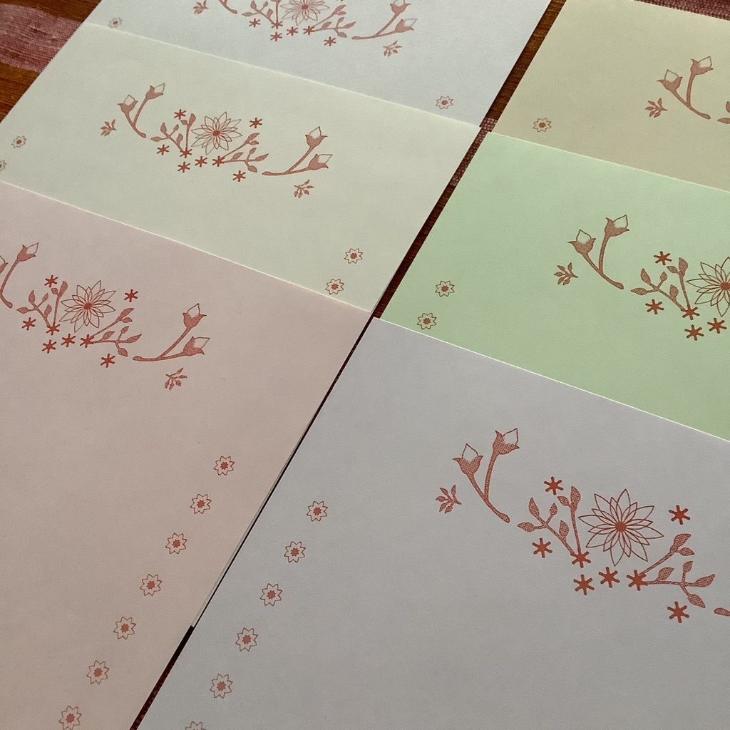 *南国の花*グラデーションカラー便箋