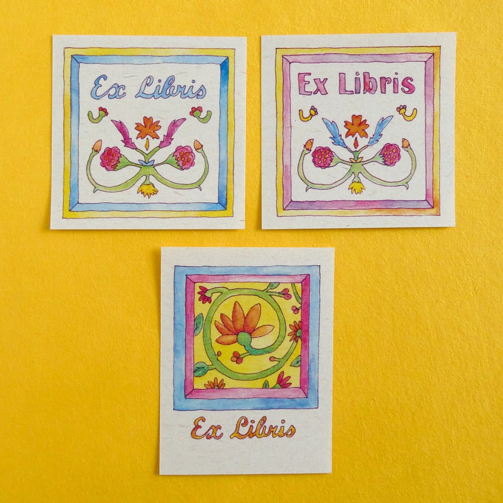 水彩画の蔵書票