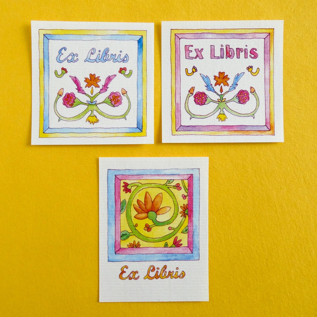 水彩画の蔵書票