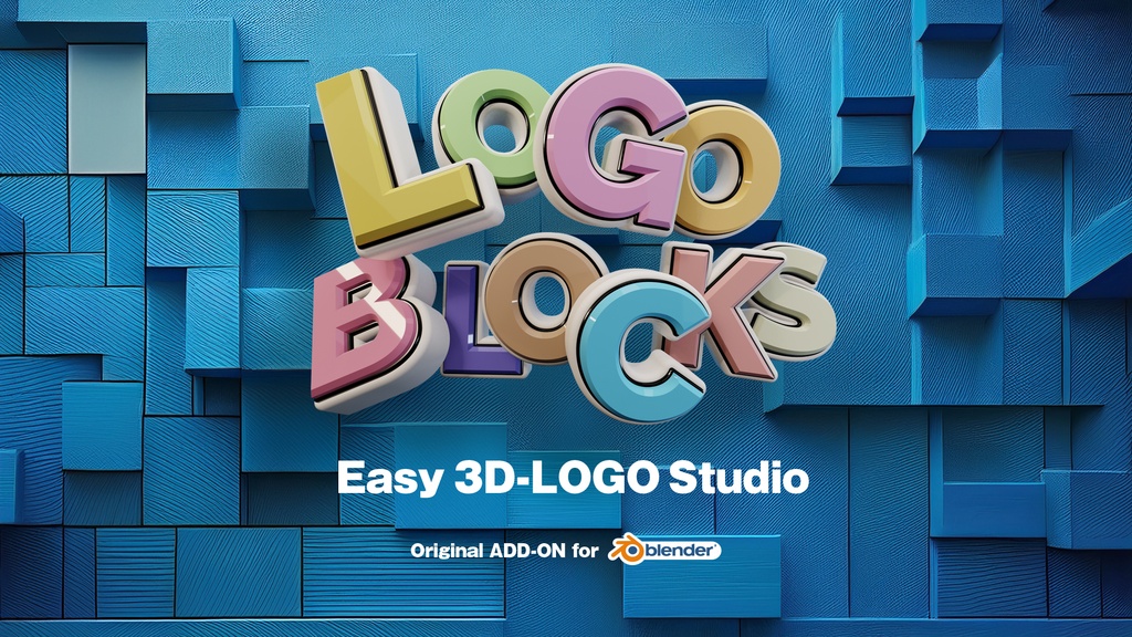 LOGOBLOCKS｜SVGから、ぷっくり立体ロゴ。多層リム＆ベベルのBlenderスタジオ