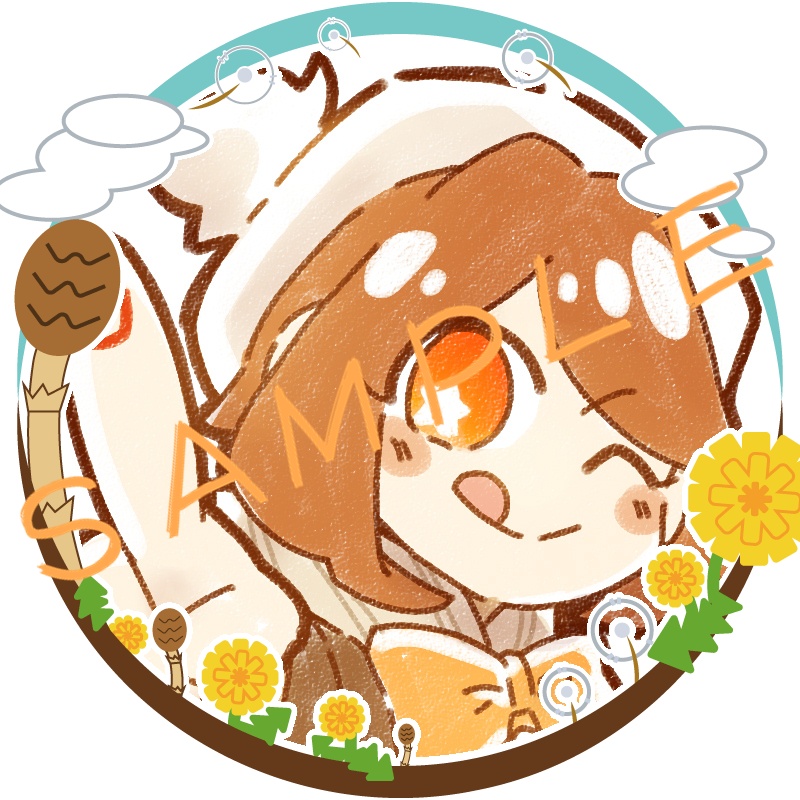 アイコンリング(SNS装飾)~つくし×たんぽぽ~