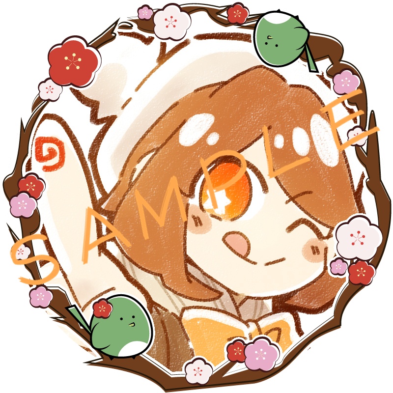 アイコンリング(SNS装飾)~ウグイス梅&つくしたんぽぽ~