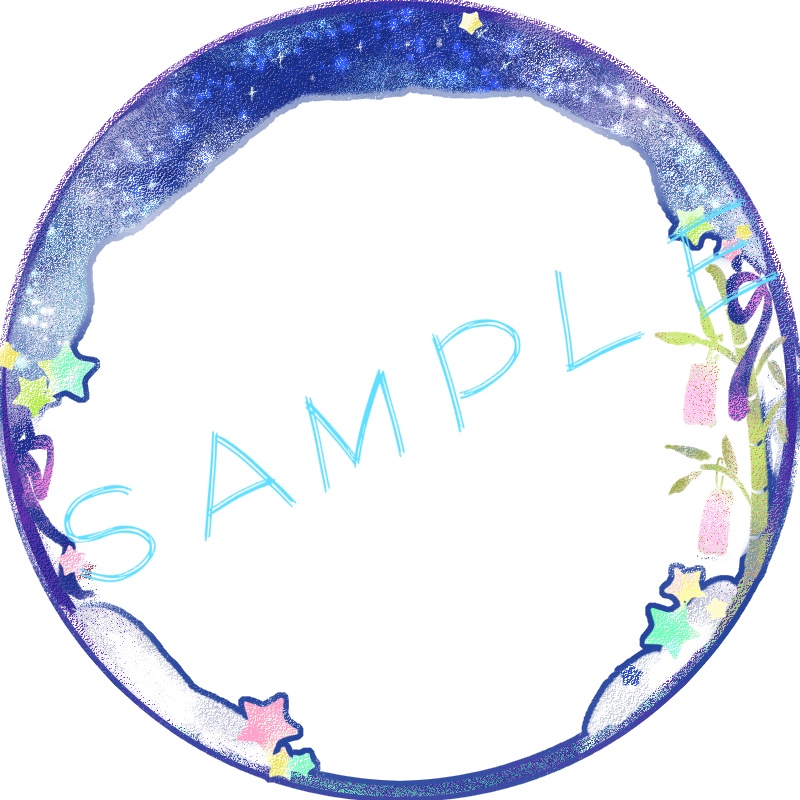 アイコンリング(SNS装飾)~天の川&朝顔~