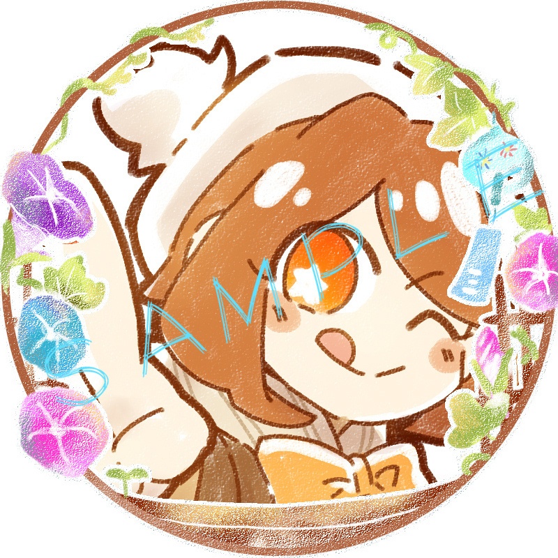 アイコンリング(SNS装飾)~天の川&朝顔~