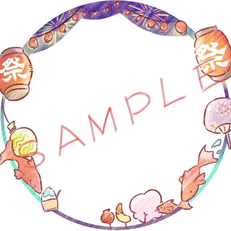 アイコンリング(SNS装飾)~ひまわり&なつまつり~